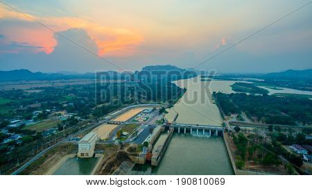 Sunset At Mae Klong Dam.