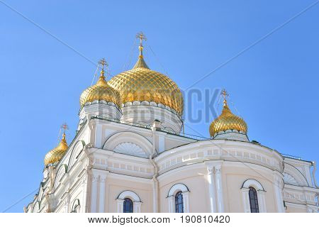 Voskresensky Cathedral of Orthodox Voskresensky Novodevichy Convent in St.Petersburg Russia.