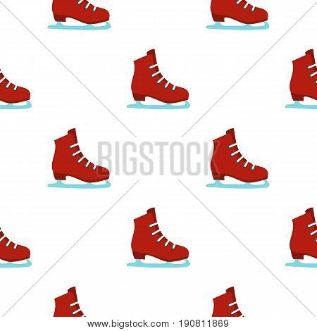 Skates pattern seamless background in flat style repeat vector illustration