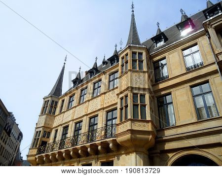 Gorgeous Facade of The Palais Grand Ducal in Luxembourg city, Luxembourg