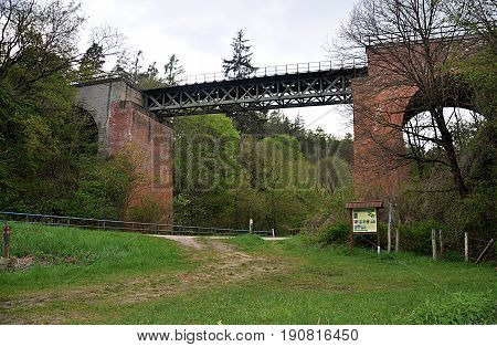 view the Old railway bridge, Czech Republic, Europe