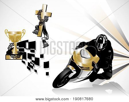 Vector illustration of gold road racing winner