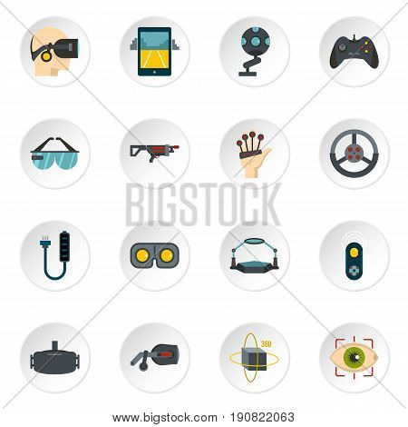 Virtual reality icons set in flat style isolated vector icons set illustration