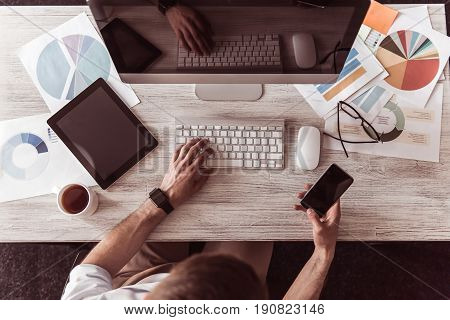 Handsome Businessman Working