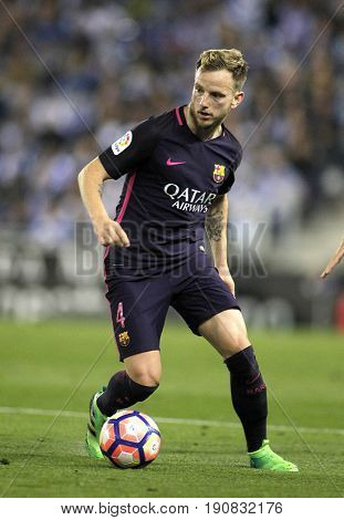 BARCELONA, SPAIN - APRIL, 29: Ivan Rakitic of FC Barcelona during a Spanish League match against RCD Espanyol at the RCDE Stadium on April 29 2017, in Barcelona Spain