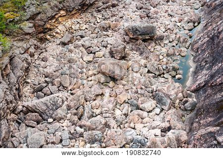 Vuoksa river and rocky canyon view in Imatra, Finland
