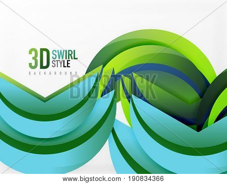 3D wave lines design. Dynamic effect abstract Illustration, modern pattern template