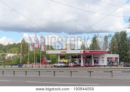 Nizhny Novgorod Russia. - September 062016 Automobile refueling LUKOIL