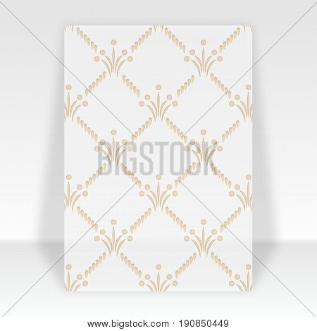 Flyer standing with imperceptible pattern. Empty template for design. Vector illustration