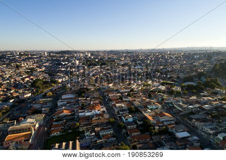 Aerial View of Itaquera District in Sao Paulo, Brazil