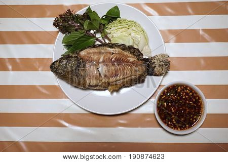grilled fish salt in Thai food style