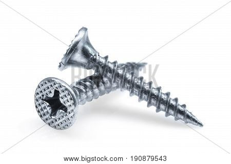 two screws isolated on the white background