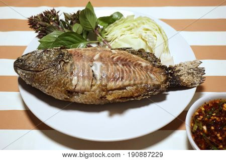 grilled fish salt in Thai food style