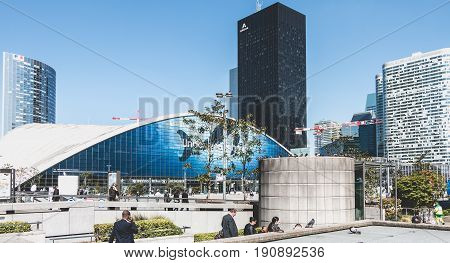 Overview Of The Major Buildings Of The Defense Business District In Paris