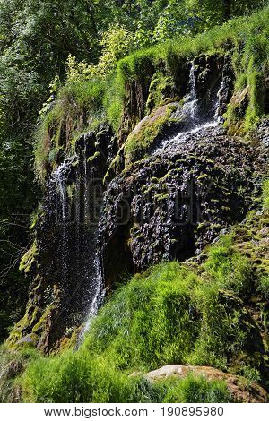 Flow of a waterfall in the Baume-Les-Messieurs valley