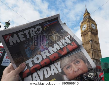 Newspaper Showing Jeremy Corbyn In London