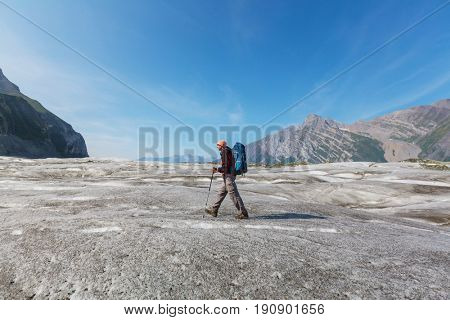 Hike in  Alaska at summertime