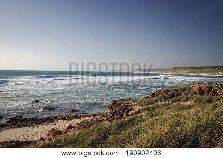 Western Australia - rough costline with blue sky