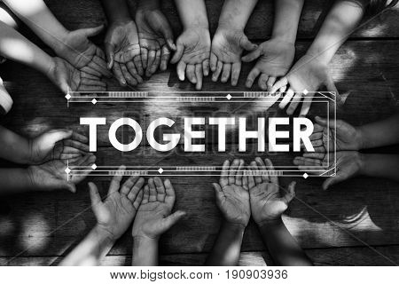 Diversity hands community together friendship 