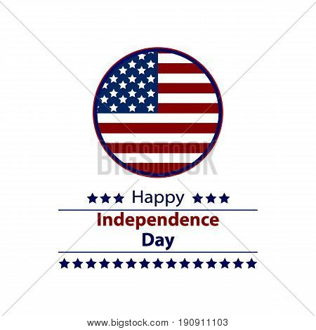 Vector 4th of July greeting card. Happy Independence Day of United States of America background. USA freedom celebration banner.