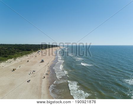Palanga Lietuva Baltic Sea Seaside Aerial Drone Top View