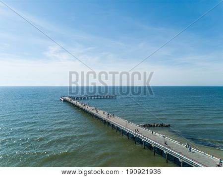 Palanga Lietuva Baltic Sea Seaside Aerial Drone Top View
