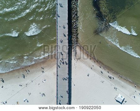 Palanga Lietuva Baltic Sea Seaside Aerial Drone Top View