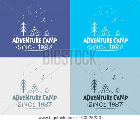 Trendy Camping Label. hand drawn t shirt Print. Typographic Design. illustration for you design