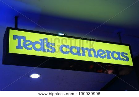 SYDNEY AUSTRALIA - JUNE 1, 2017: Teds camera. Teds camera is an Australian camera shop operating nationwide.