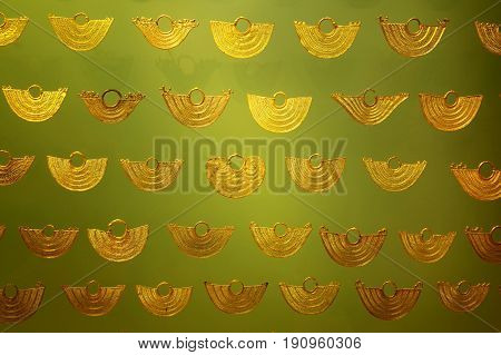 Pre Columbian indigenous gold jewellery from Colombia