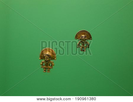 Pre Columbian indigenous  gold figures from Colombia