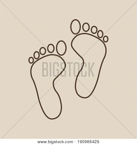 Footprint icon. Feet icon. Feet design. Vector stock.