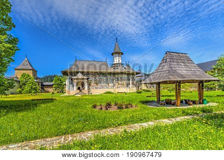 Sucevita orthodox painted church monastery Suceava landmark Moldavia Bucovina Romania