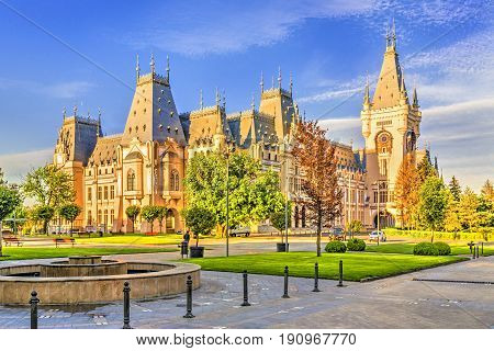 Cultural Palace Iasi in Ccentral square in Iasi town Moldavia Romania