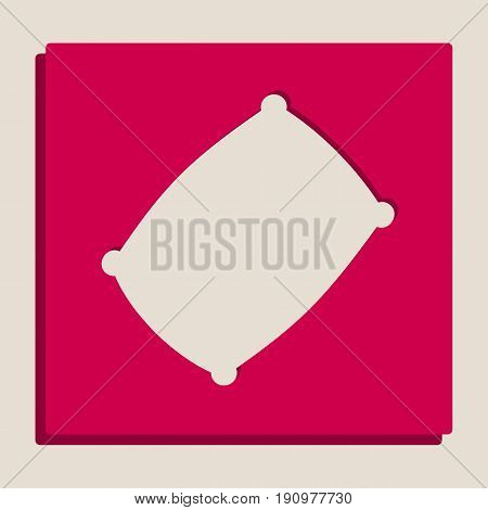 Pillow sign illustration. Vector. Grayscale version of Popart-style icon.