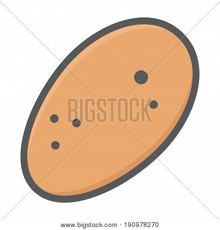 Potato colorful line icon, vegetable and diet, vector graphics, a filled pattern on a white background, eps 10.