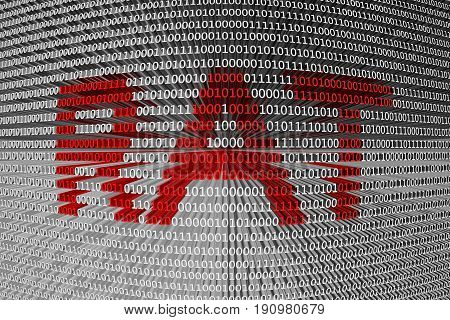 RAT in the form of binary code, 3D illustration