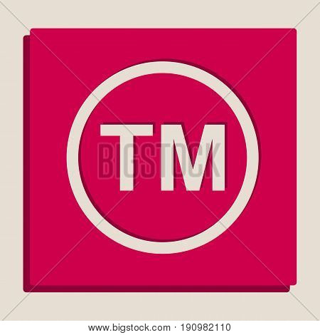 Trade mark sign. Vector. Grayscale version of Popart-style icon.