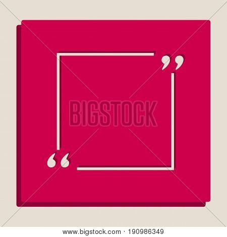 Text quote sign. Vector. Grayscale version of Popart-style icon.