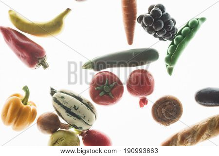 vegetables on the white