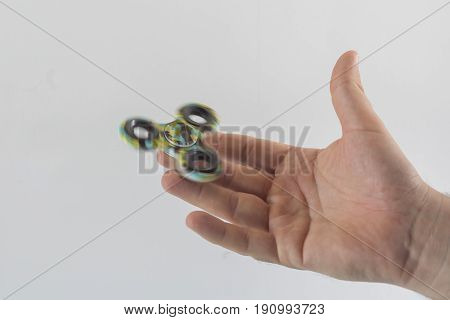 A fidget spinner popular toy for increased focus stress relief.
