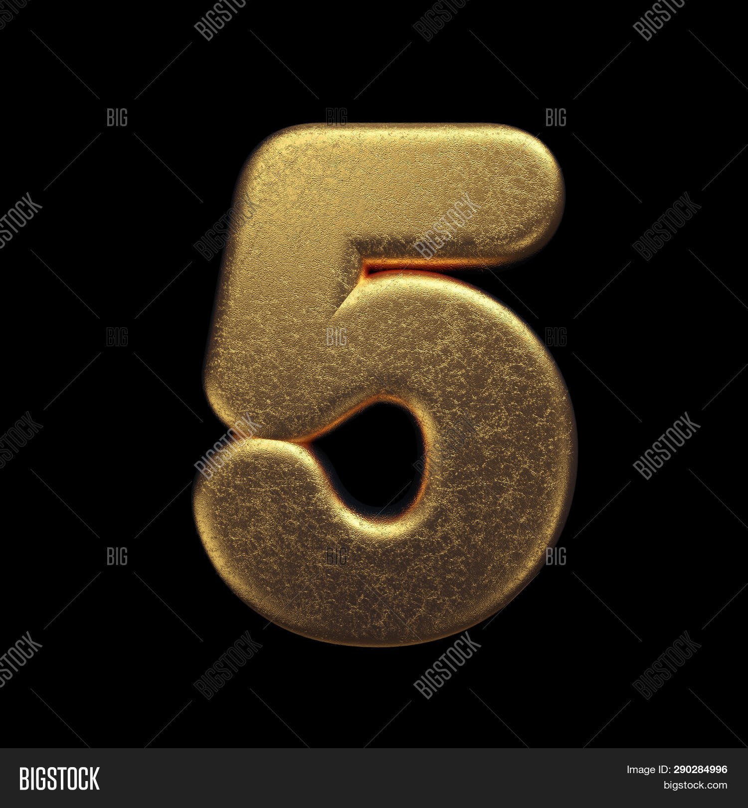 Gold Number 5 - 3d Image & Photo (Free Trial) | Bigstock