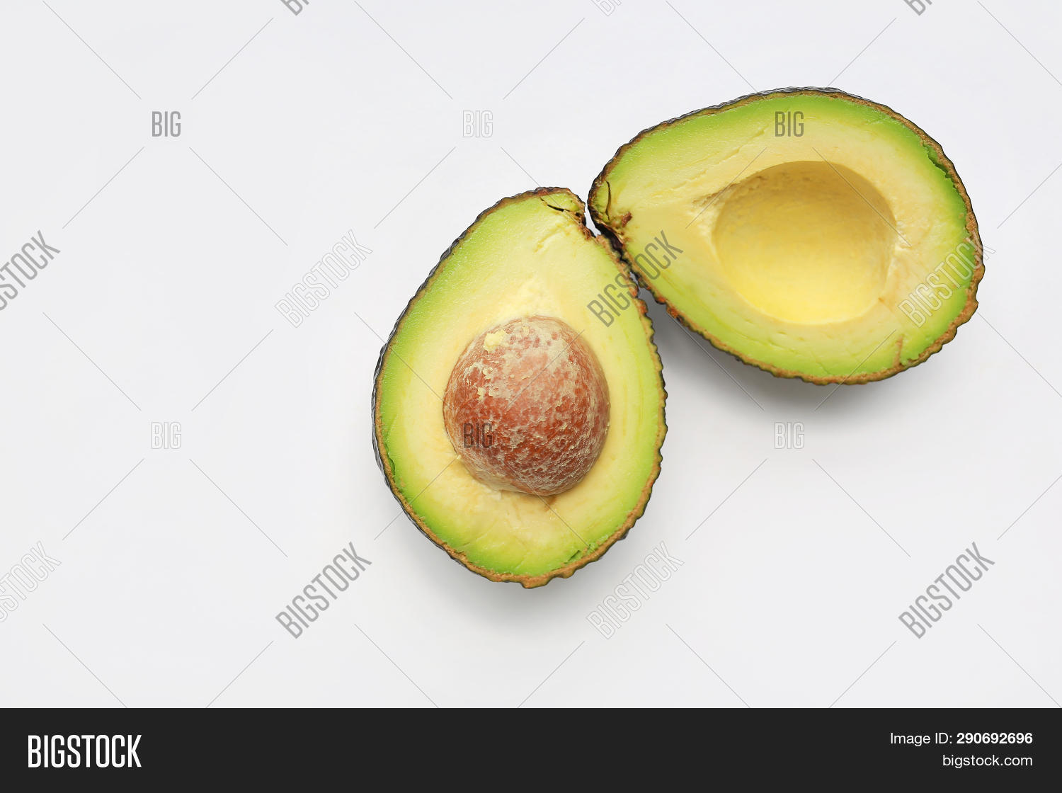 Avocado Cut Half Image Photo Free Trial Bigstock