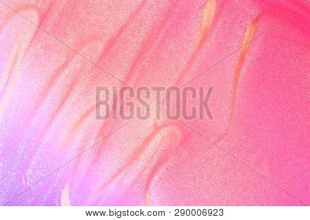 Vaporwave Style Texture Background: Neon Pink Funky Paint Texture.