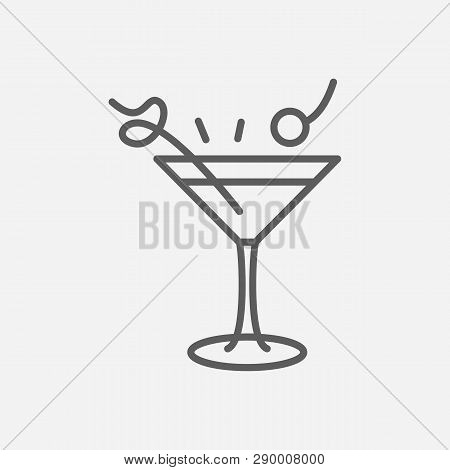 Manhattan Cocktail Icon Line Symbol. Isolated  Illustration Of  Icon Sign Concept For Your Web Site 