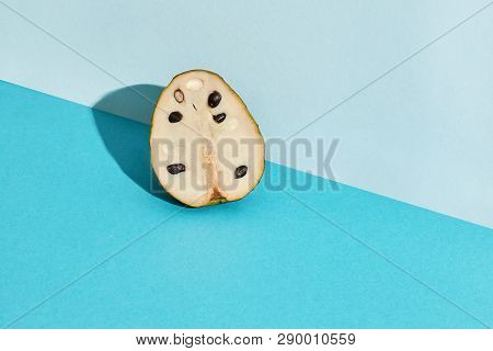 Close Up High Quality Image Of Half Of Sugar-apple, Fruit Of Annona Squamosa Cherimoya, Fruit Compos