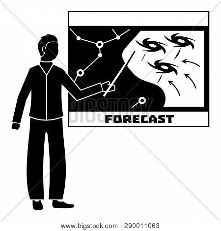 Forecast Hurricane Icon. Simple Illustration Of Forecast Hurricane Vector Icon For Web Design Isolat