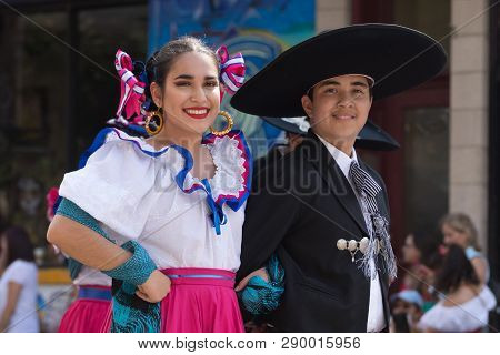 Chicago, Illinois, USA - September 16, 2017 - The Pilsen Mexican Independence Day Parade commemorates the Mexican Independence It features traditional folkloric, equestrian and Aztec dancing.