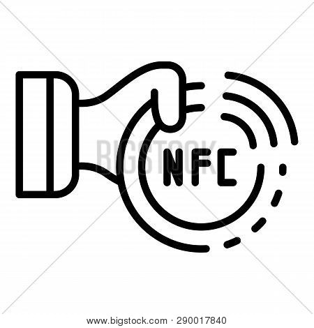 Nfc Technology Icon. Outline Nfc Technology Vector Icon For Web Design Isolated On White Background