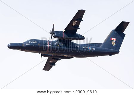 Louisville, Kentucky, USA - April 21, 2018 CT-142 from the Royal Canadian Air For doing a fly by at Thunder Over Louisville